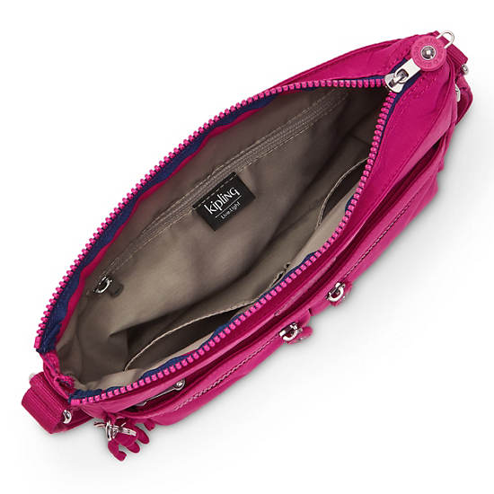 Kipling New Angie Divat Crossbody Táska Rózsaszín Fukszia | HU 1191EB